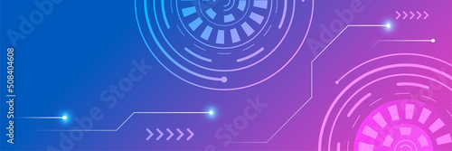 Wide Cyber security internet and networking concept. Hi-tech vector illustration with various technology elements. Abstract global sci fi concept. Digital internet communication on blue background.