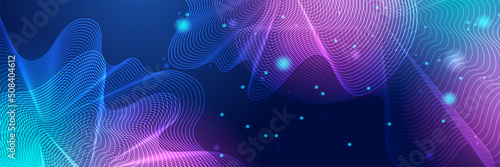 Wide Cyber security internet and networking concept. Hi-tech vector illustration with various technology elements. Abstract global sci fi concept. Digital internet communication on blue background.