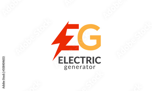 electric generator logo design vector templet,