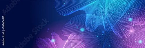 Wide Cyber security internet and networking concept. Hi-tech vector illustration with various technology elements. Abstract global sci fi concept. Digital internet communication on blue background.