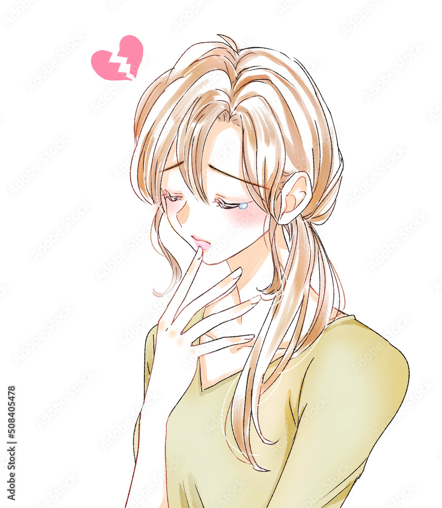 失恋して泣く女性