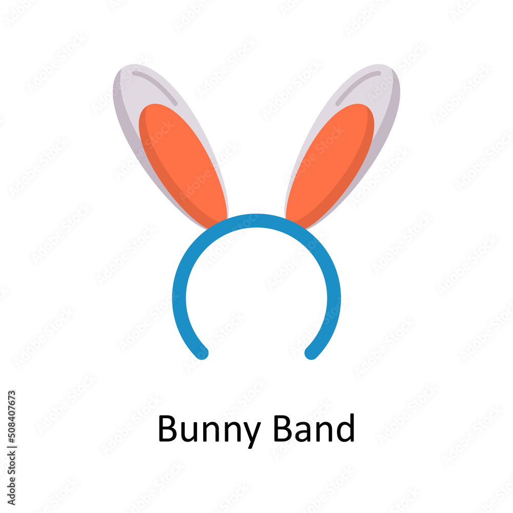 Bunny Band vector flat icon for web isolated on white background EPS 10 file
