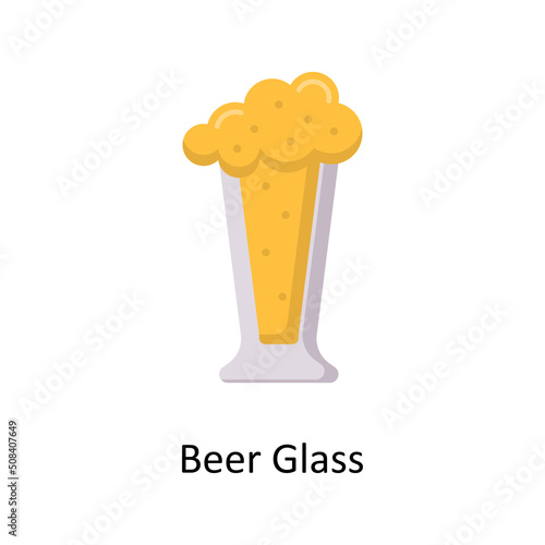 Beer Glass vector flat icon for web isolated on white background EPS 10 file