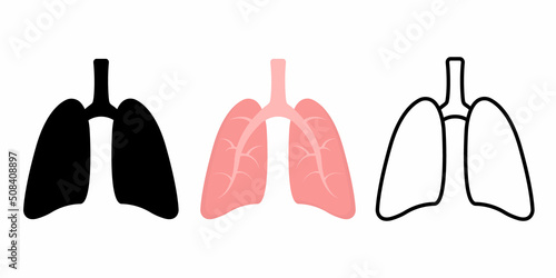 Lungs icon set. Health concept, Isolated vector illustration