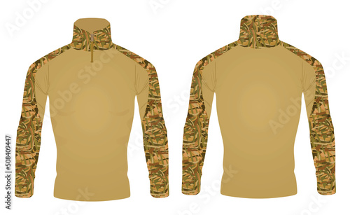 Military long sleeve shirt. vector illustration