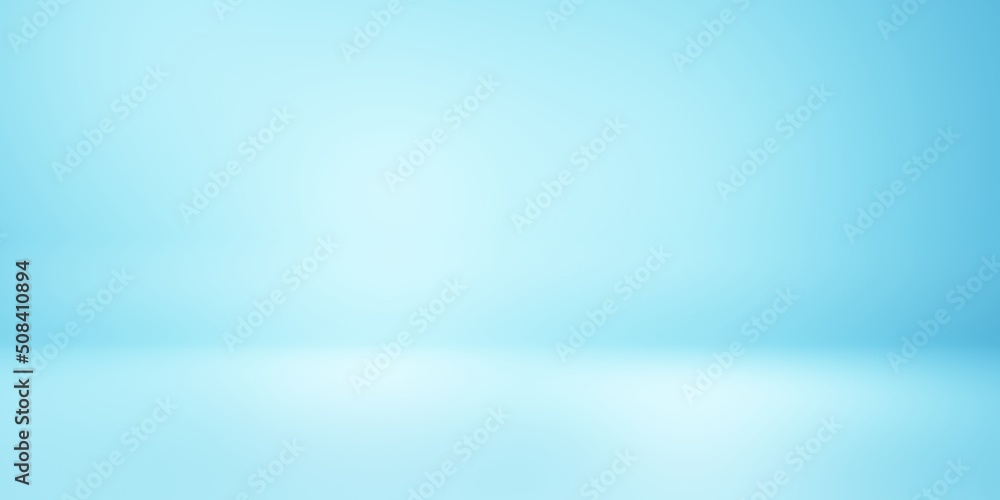 3d rendering of empty blue abstract bright minimal background. Summer concept. Scene for advertising, cosmetic ads, show, technology, business, banner, food, fashion. Illustration. Product display