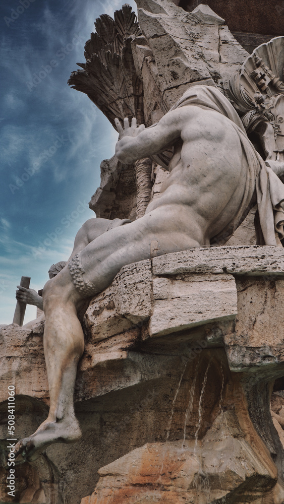 Fountain of the four rivers (Fontana dei quattro fiumi) in Rome