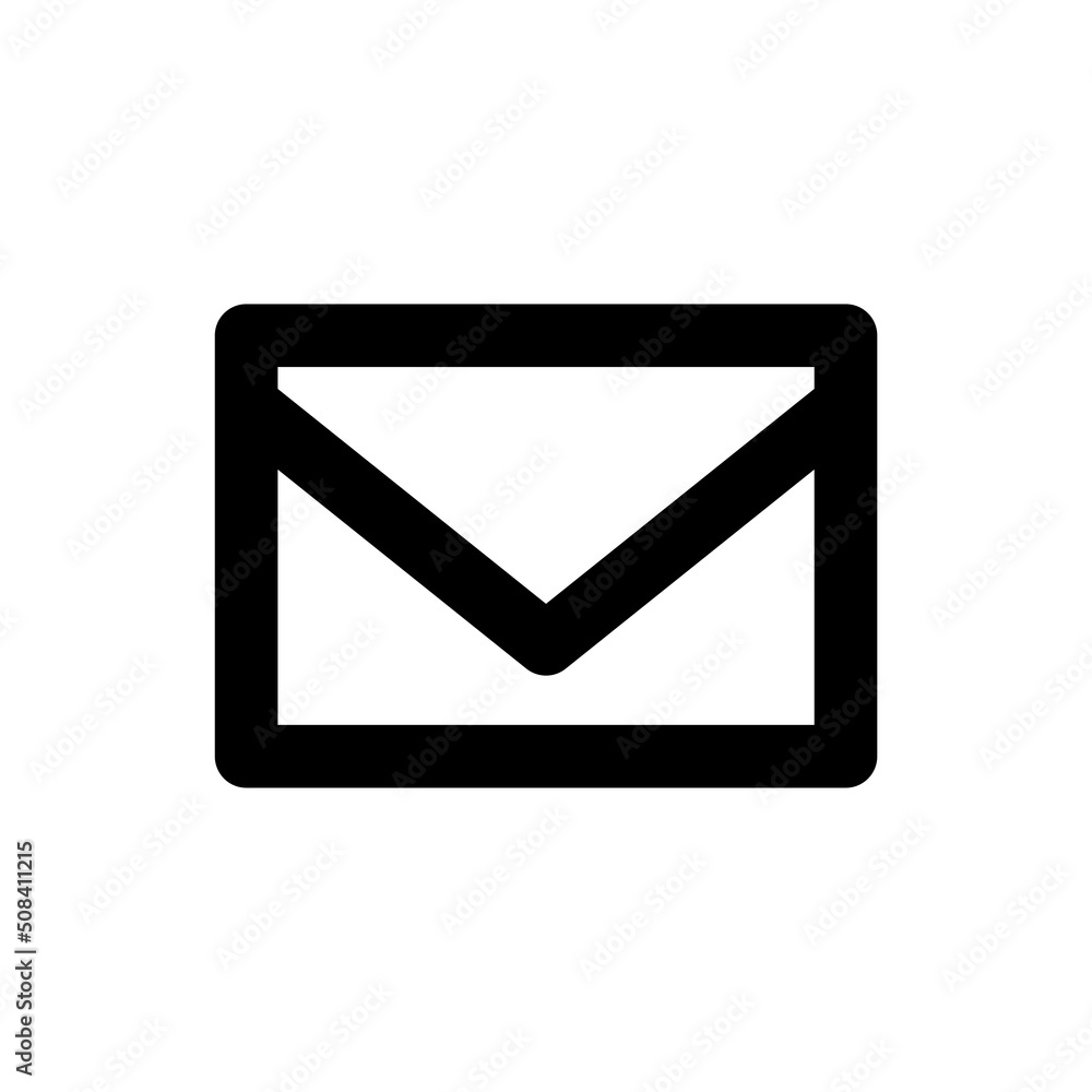 Simple mail icon, Vector outline icon on white background. Simple mail icon, Vector outline icon on white background.