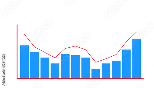 annual economic analysis chart. monthly growth and contraction diagram. Economic data analysis