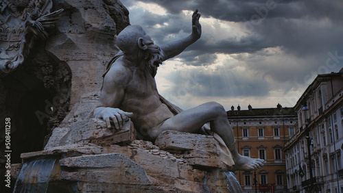 Fontana dei Quattro Fiumi, Piazza Navona, Rome, Italy