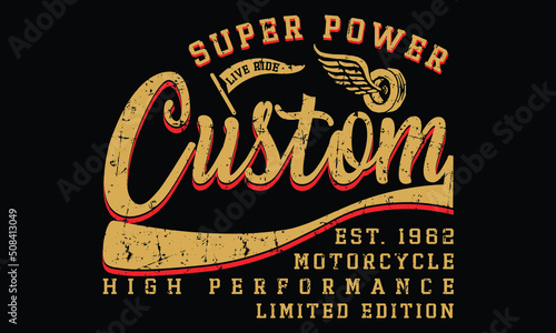 Fotografiet vintage custom motorcycle label