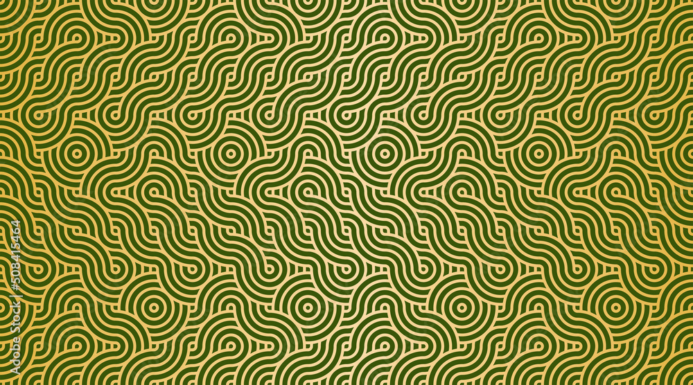 幾何学 抽象 金 緑 波 背景