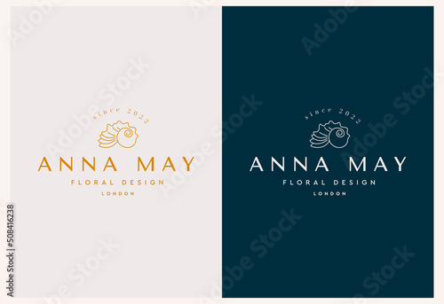Vector abstract modern logo design templates in trendy linear style in golden colors - luxury and jewelry concepts for exclusive services and products, beauty and spa industry