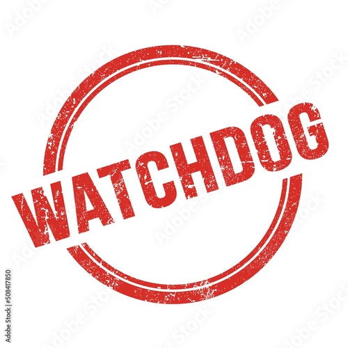 Canvas Print WATCHDOG text written on red grungy round stamp.