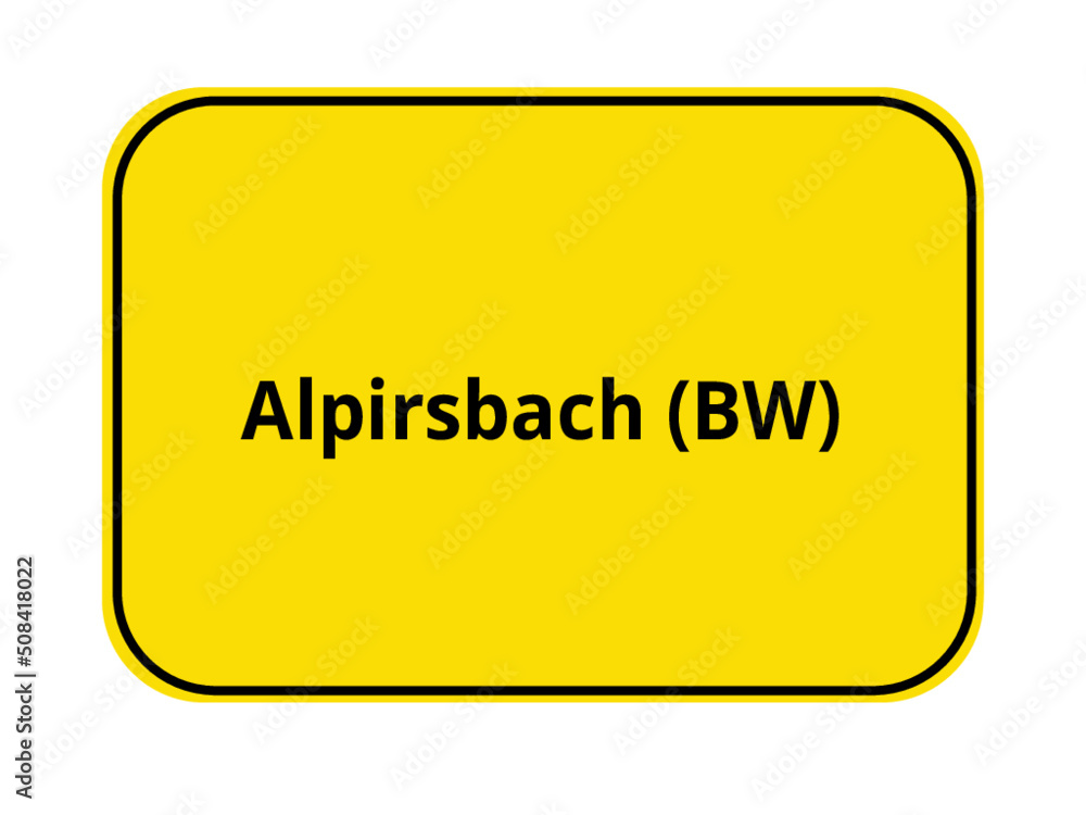 Ortseingangsschild - orange / gelb - Alpirsbach BW Ortseingangsschild - orange / gelb - Alpirsbach BW