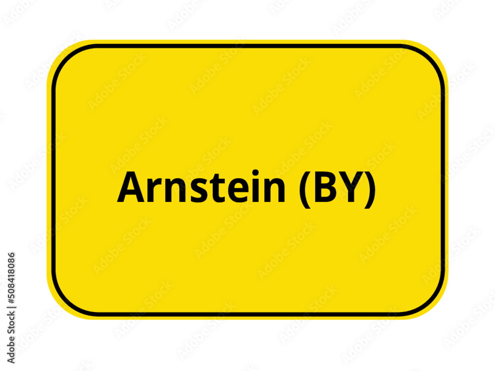 Ortseingangsschild - orange / gelb - Arnstein BY Ortseingangsschild - orange / gelb - Arnstein BY