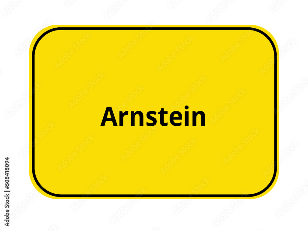 Ortseingangsschild - orange / gelb - Arnstein Ortseingangsschild - orange / gelb - Arnstein