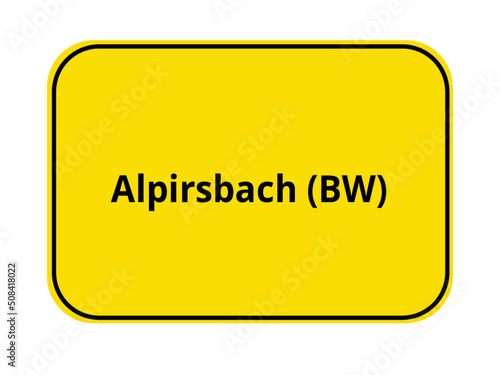 Ortseingangsschild - orange / gelb - Alpirsbach BW
