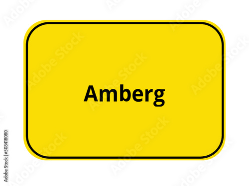 Ortseingangsschild - orange / gelb - Amberg