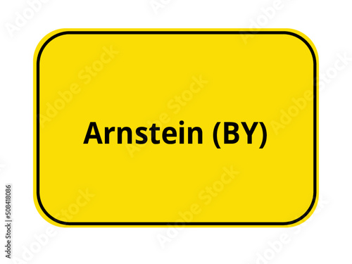 Ortseingangsschild - orange / gelb - Arnstein BY