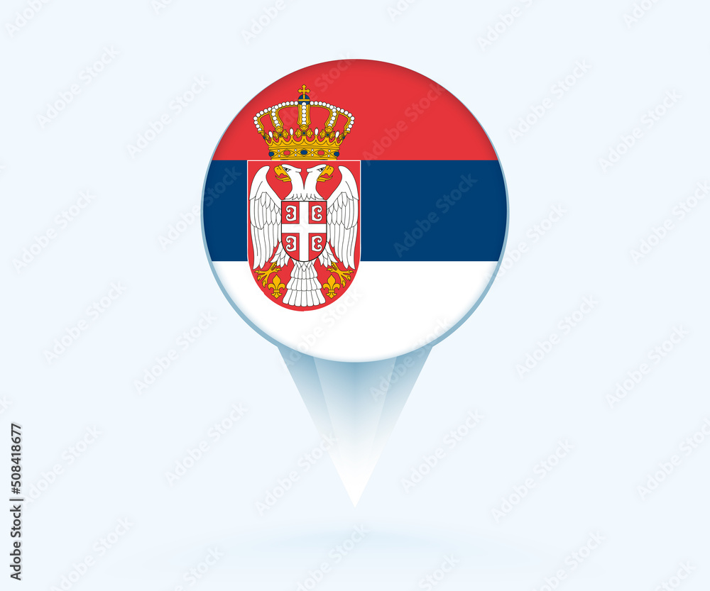 Map pointer with flag of Serbia. Map pointer with flag of Serbia.
