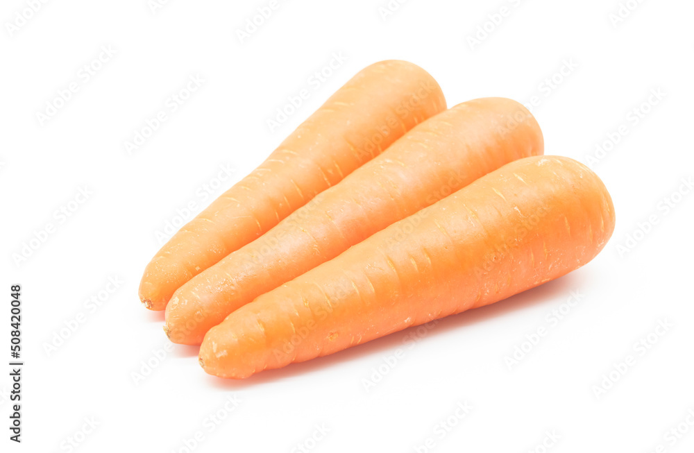 three Carrots isolated on white background. three Carrots isolated on white background.
