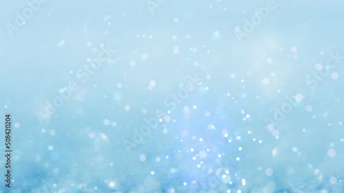 Festive abstract blue winter backdrop. Decoration bokeh glitters Unfocused abstract turquoise glitter holiday background. Spun Sugar trendy color