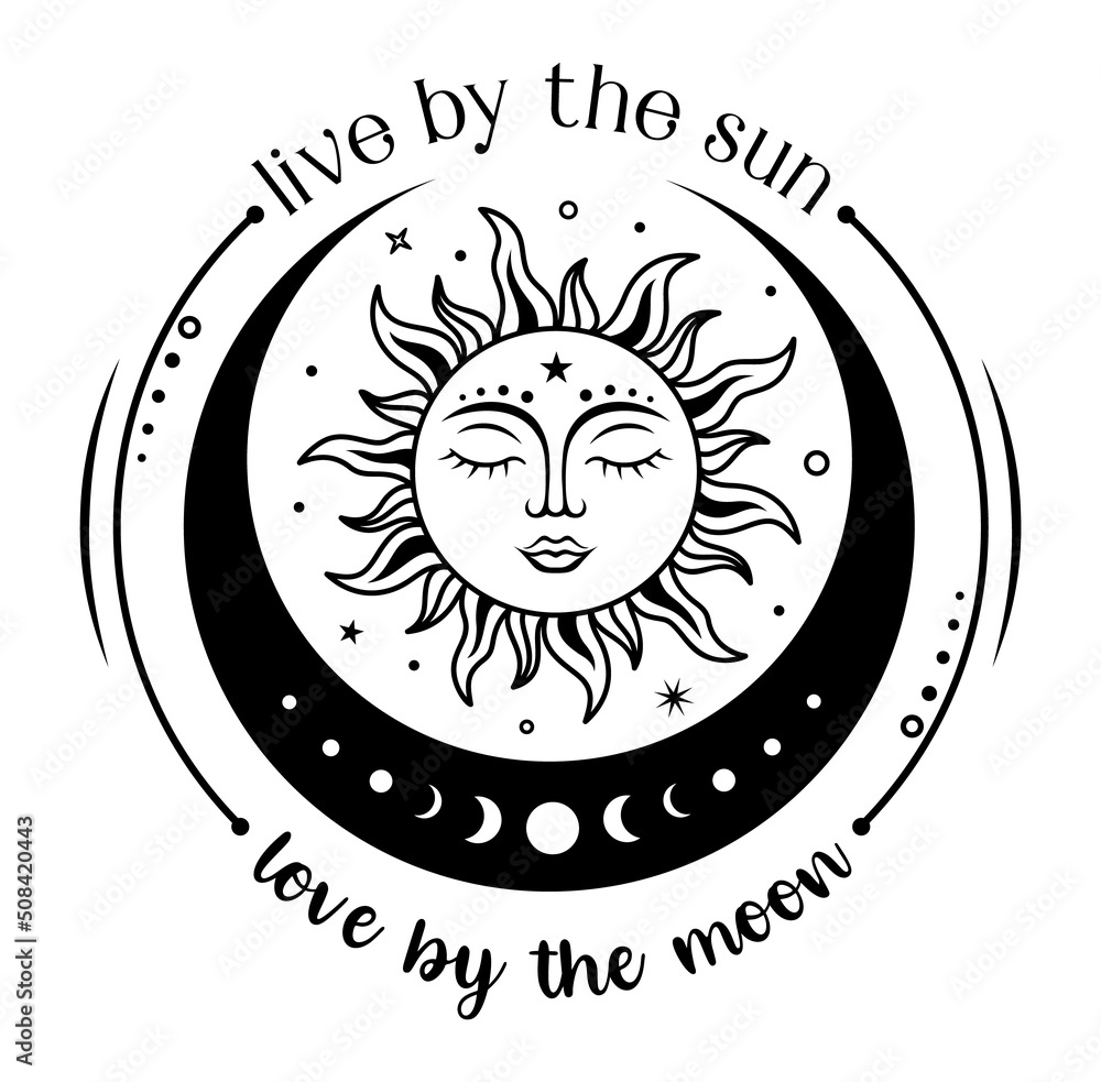 Boho Sun And Crescent Moon With Quote Live By The Sun love By The Moon boho-sun-and-crescent-moon-with-quote-live-by-the-sun-love-by-the-moon