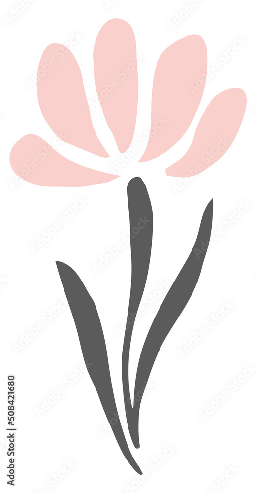 Pink decorative flower print. Floral pattern element Pink decorative flower print. Floral pattern element