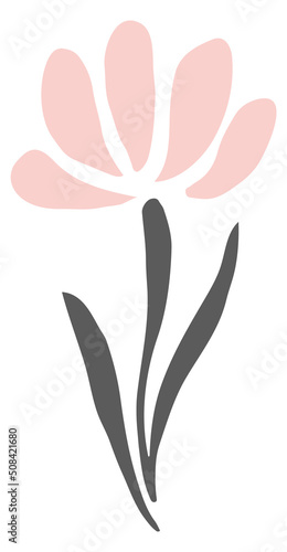 Pink decorative flower print. Floral pattern element