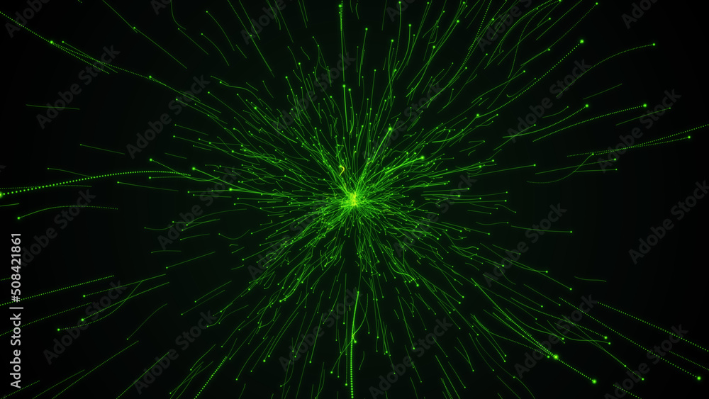 green bright rays. cosmic explosion rays green bright rays. cosmic explosion rays