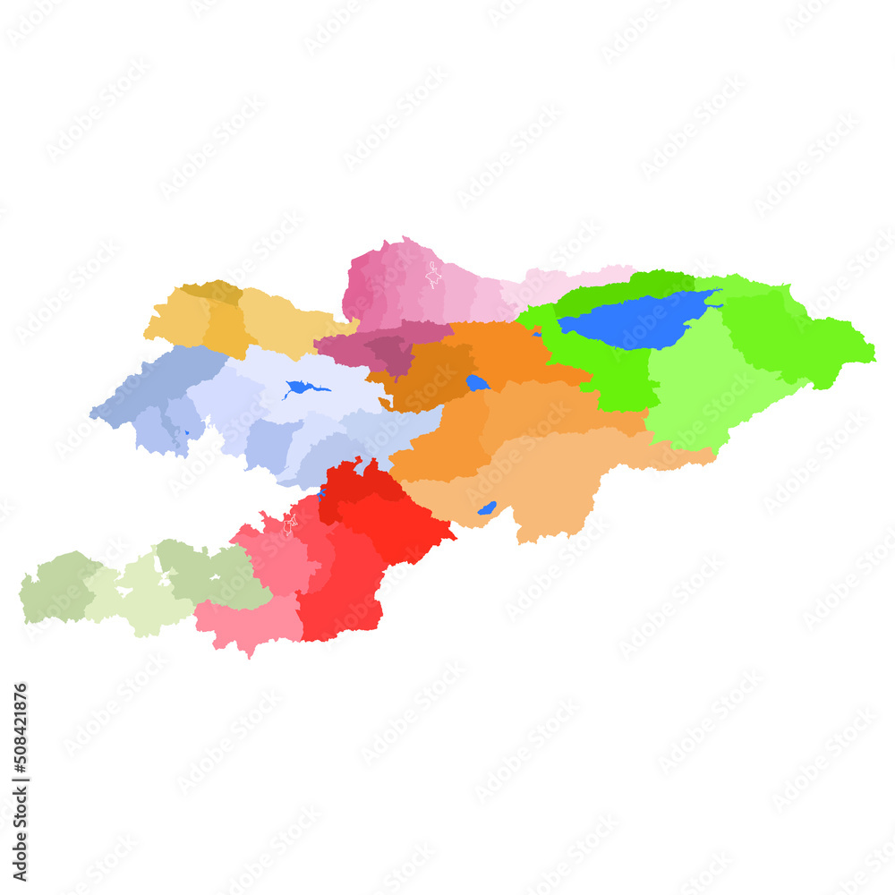 Fototapeta Kyrgyzstan vector map with region