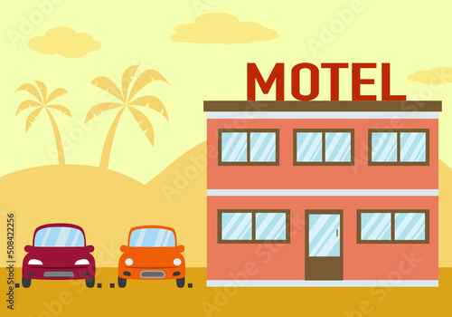 Roadside motel concept vector illustration. © Orapun