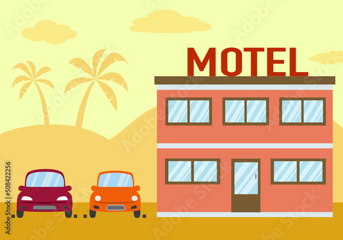 Roadside motel concept vector illustration.