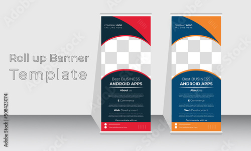 Professional Modern Corporate stand Roll up banner and Pull up banner template