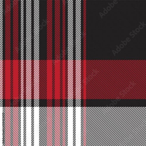Red Asymmetric Plaid textured Seamless Pattern