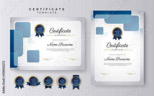 Elegant golden multipurpose certificate template