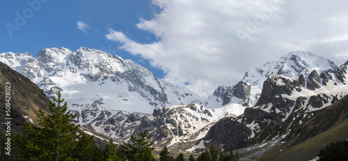 View of Mount Ullu-tau Caucasian Range, Elbrus National Park © Марем Гукежев