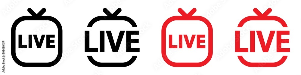 Live stream icon. Video broadcasting icon, instagram live icon, vector