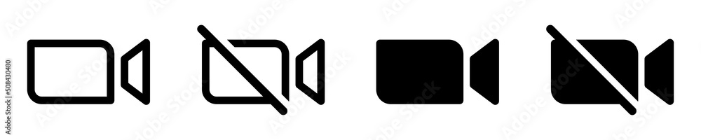 Video camera icon. Video call icon. Video camera streaming icon. Zoom conference icon, vector illustration Video camera icon. Video call icon. Video camera streaming icon. Zoom conference icon, vector illustration