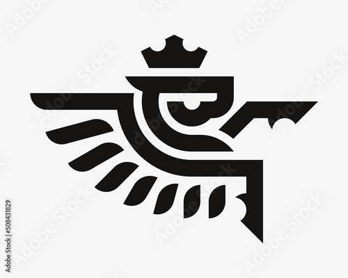 Horse modern logo. Pegasus heraldic emblem design editable for your business. Vector illustration.