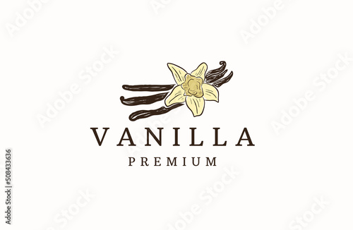 Vanilla logo icon design template flat vector
