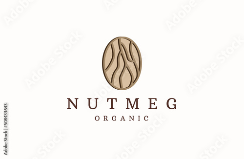 Nutmeg logo icon design template flat vector