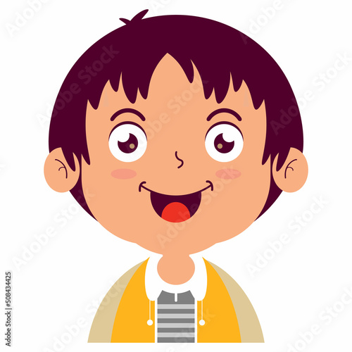 boy happy face cartoon character