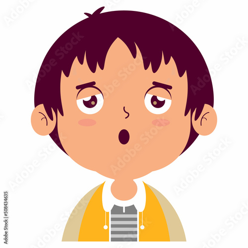 boy sleepy face cartoon character