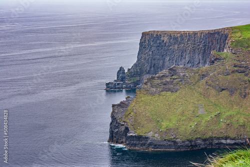 The famous Cliffs of Moher seen from the pathway, County Clare, Ireland
