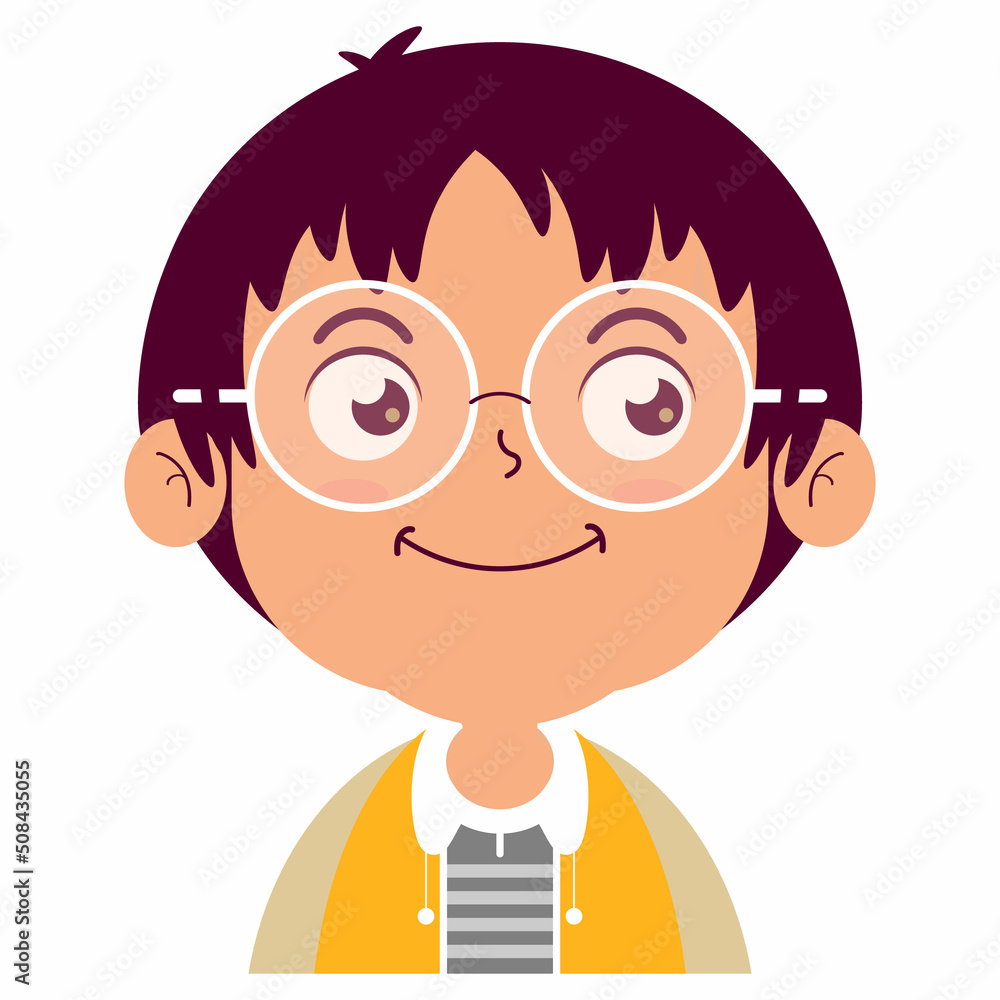 boy happy face cartoon character boy happy face cartoon character