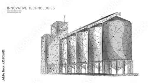 3D granary industrial grain. World food Day hunger awareness. Help charity food help global international refugees vector illustration