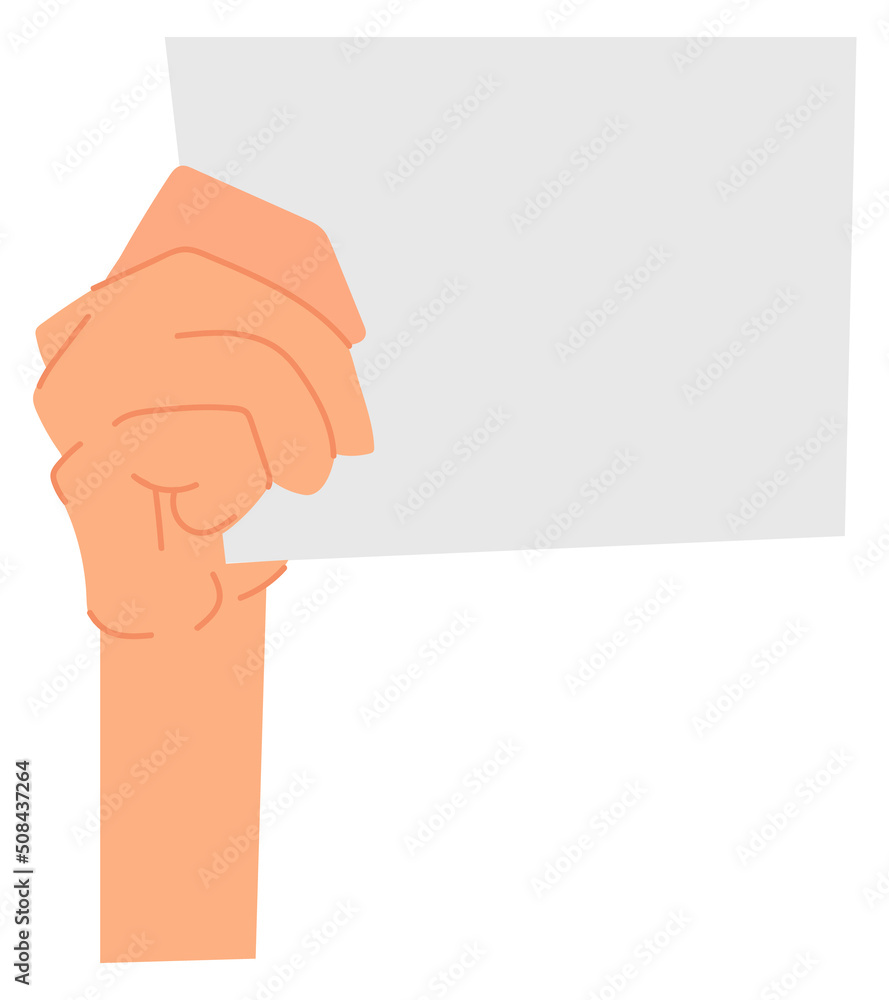 Paper note in hand. Blank page banner template Paper note in hand. Blank page banner template