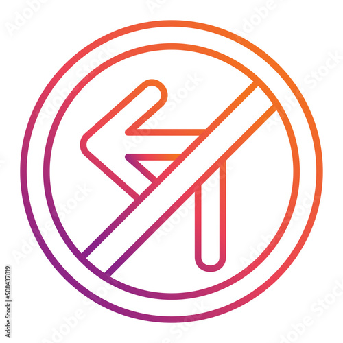 No Turn Left Icon